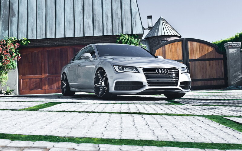 Silver Audi Sedan — White, Calm