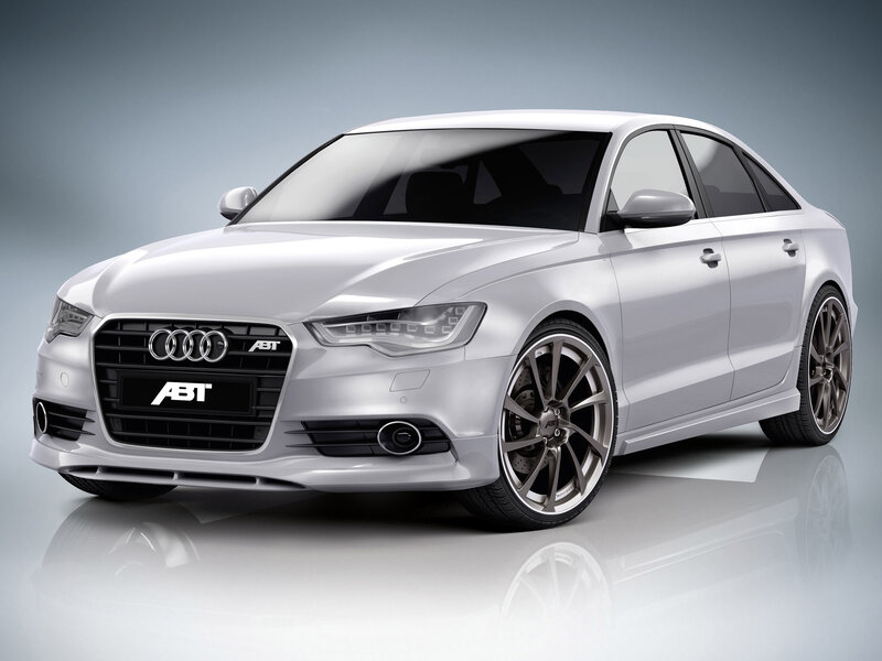 Silver Audi Sedan — White