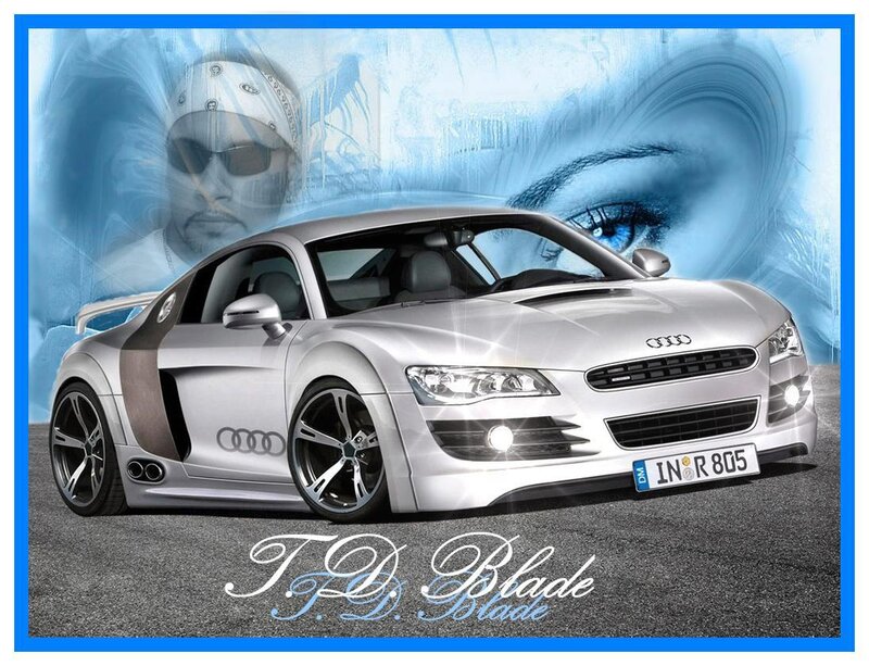 Silver Audi Sports Car — Dramatic, Digital Art