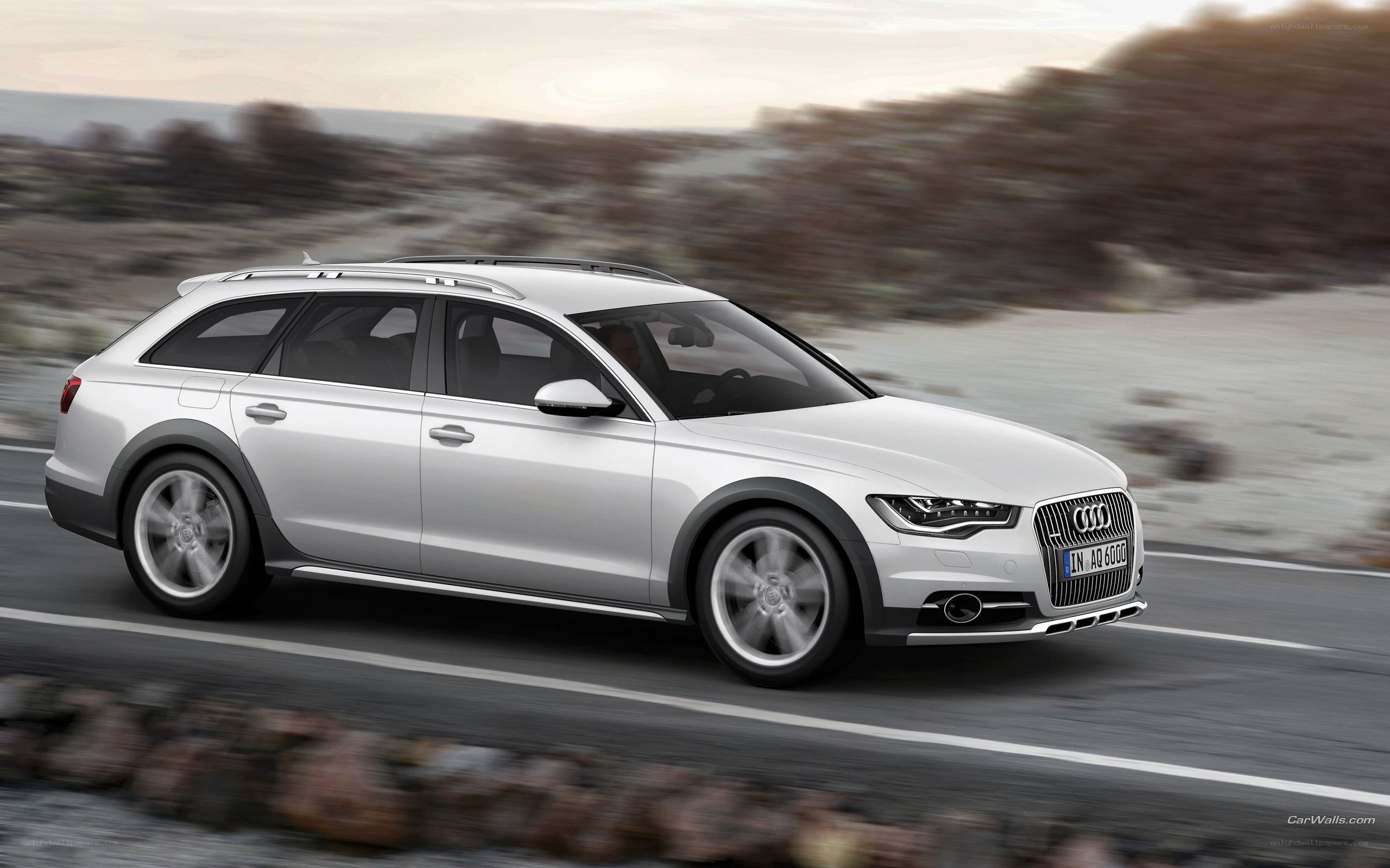 silver audi station wagon