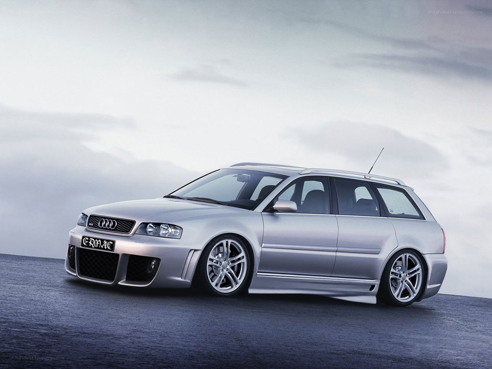 silver audi station wagon