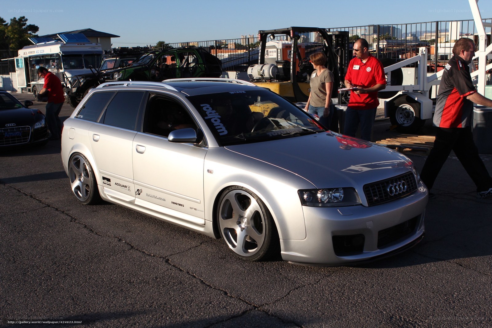 Silver Audi station wagon at event