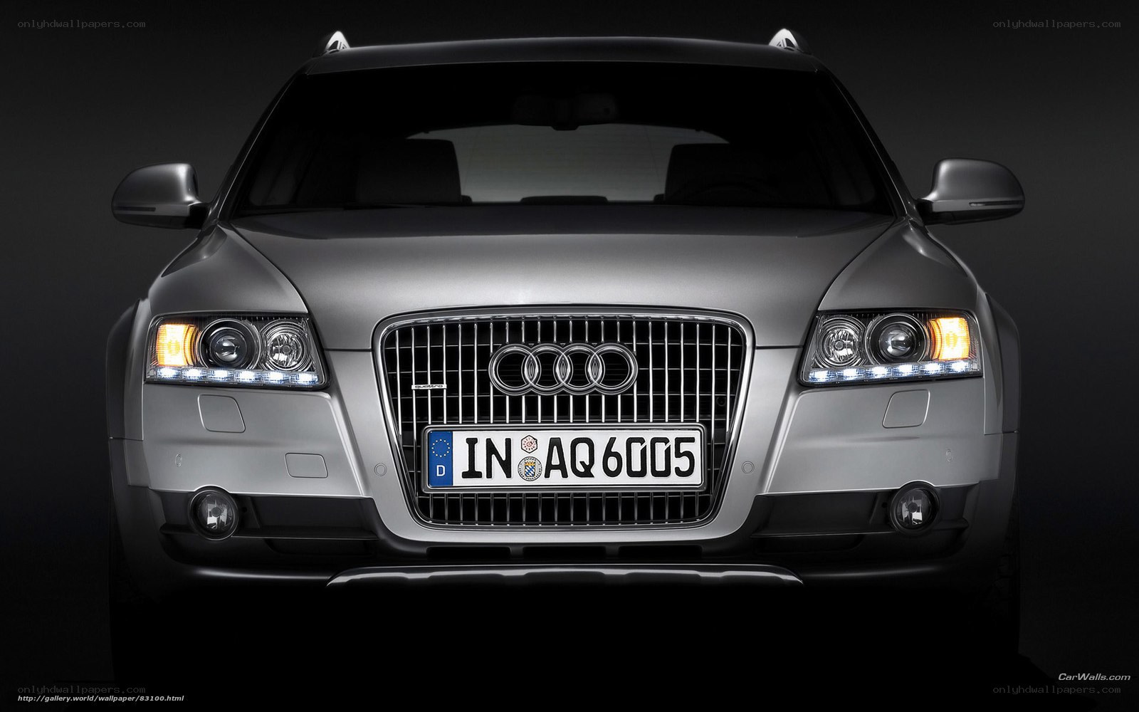 Silver Audi SUV front view