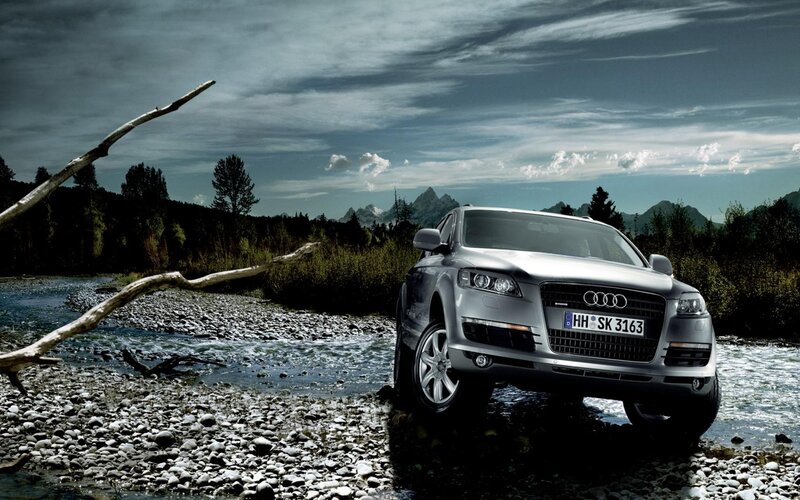 Silver Audi Suv — Gray, Dramatic, Afternoon