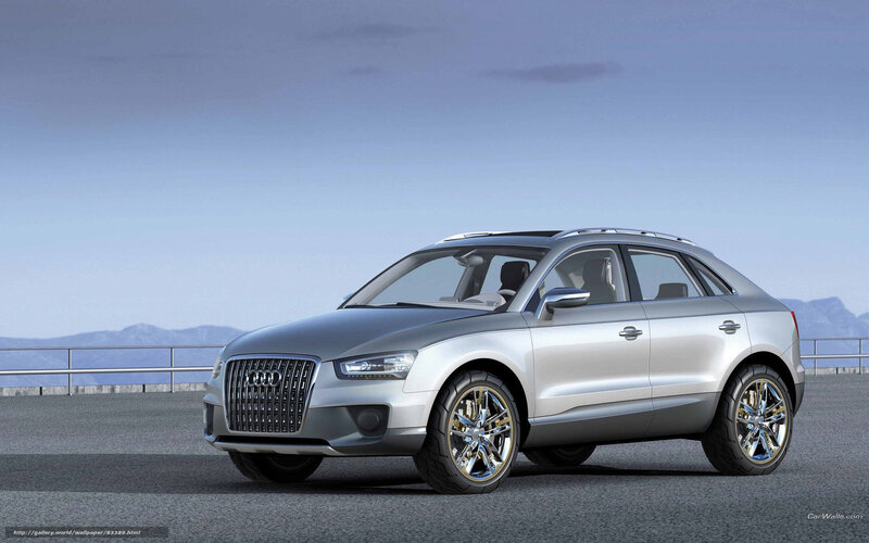 Silver Audi SUV on a scenic overlook