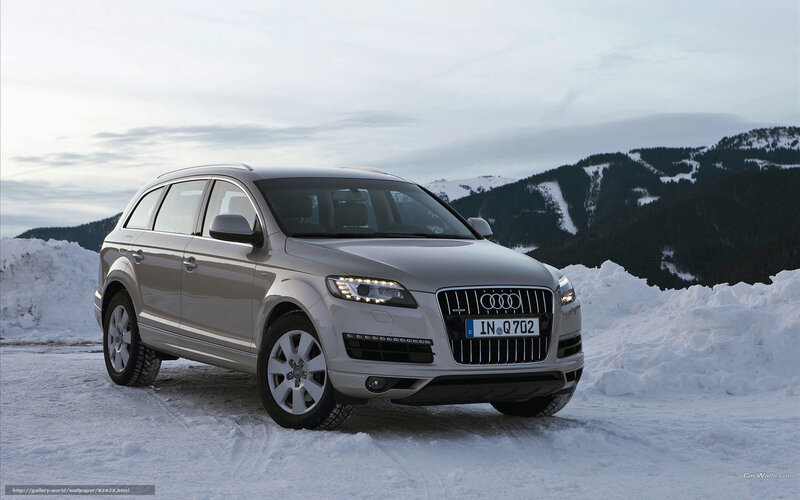 Silver Audi Suv — White