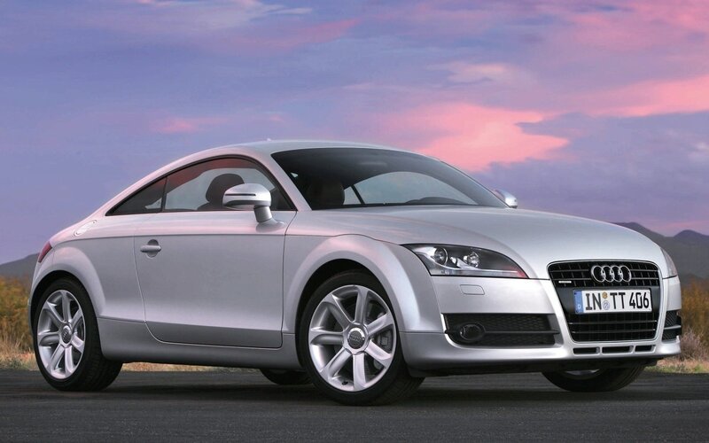 Silver Audi Tt Coupe — Dramatic, Sunset, Photograph