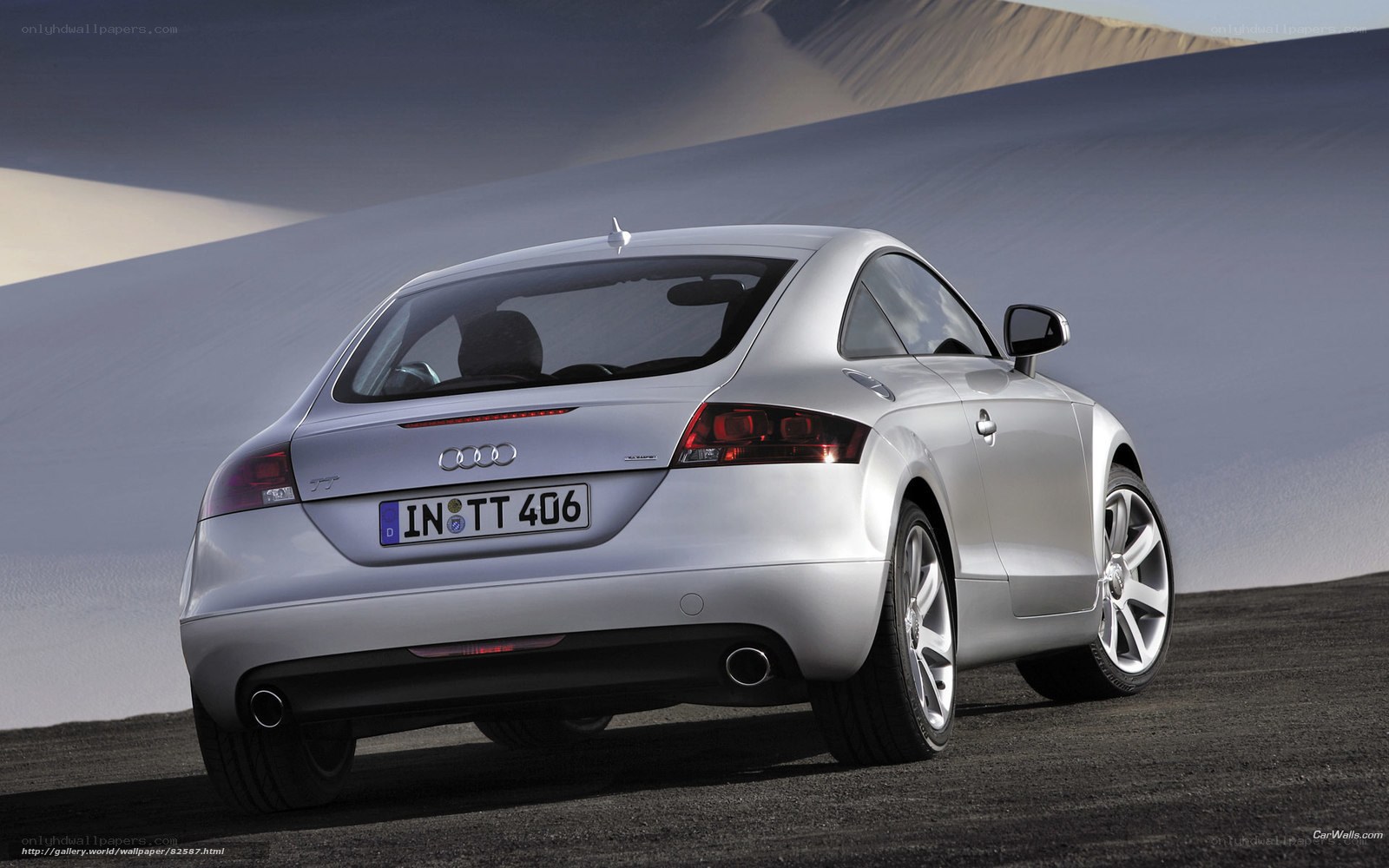silver audi tt in desert