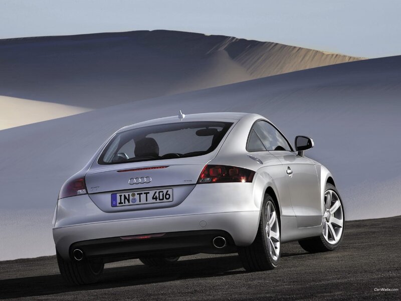 silver audi tt in desert