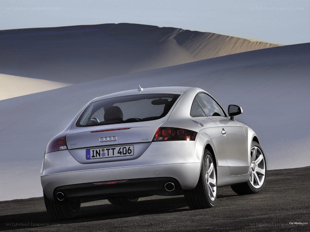 silver audi tt in desert