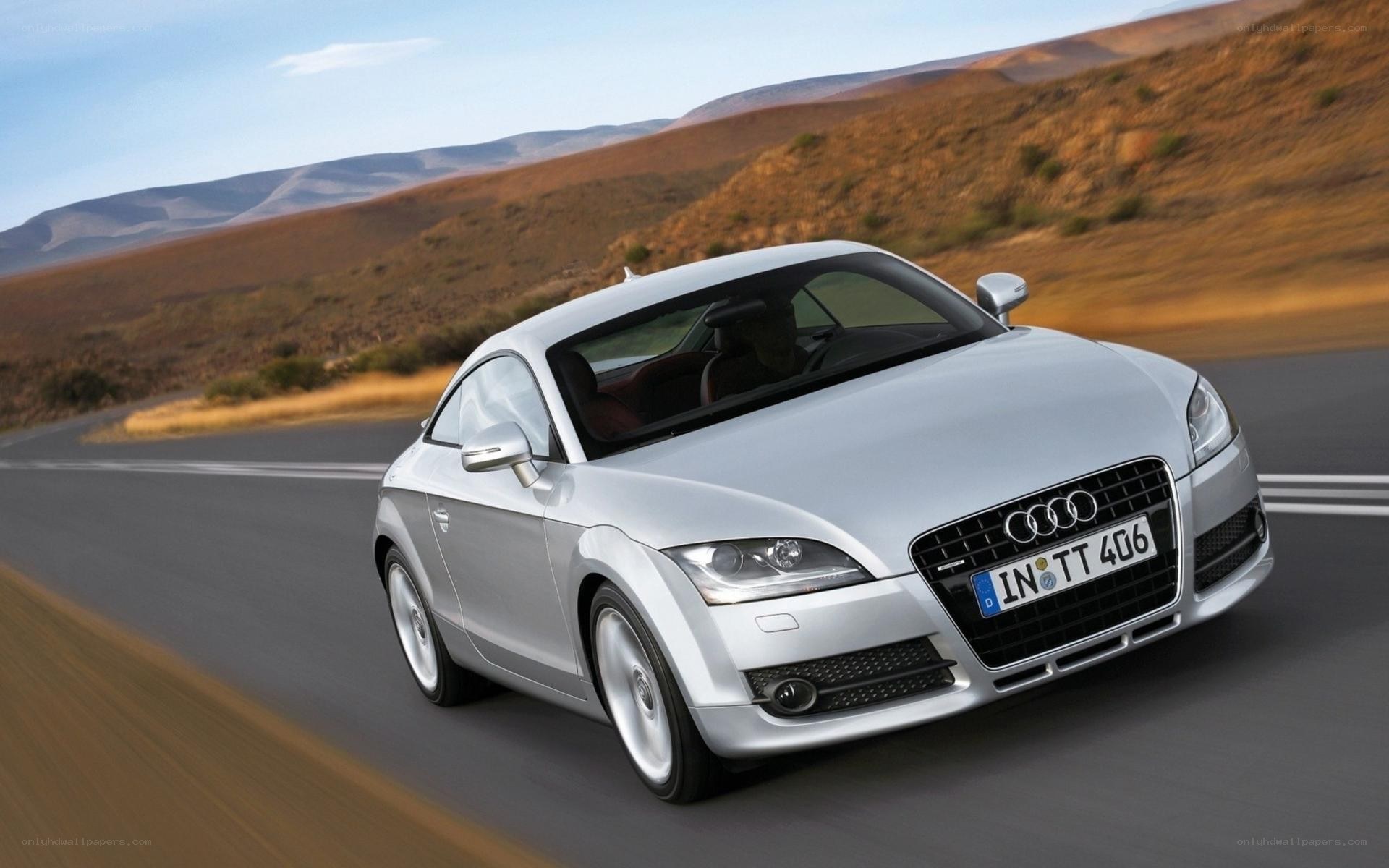 Silver Audi TT on a desert road