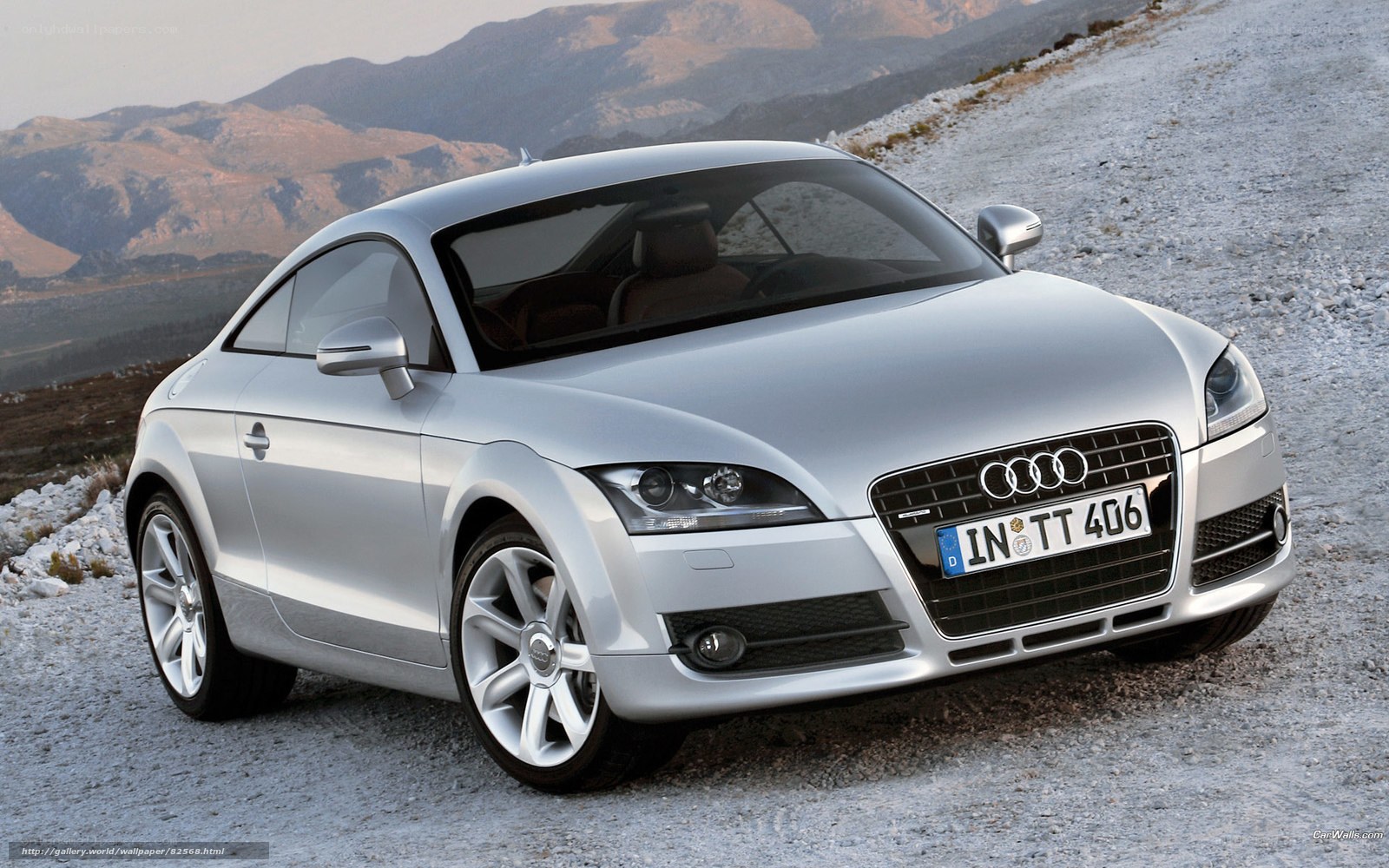 Silver Audi TT on a gravel road