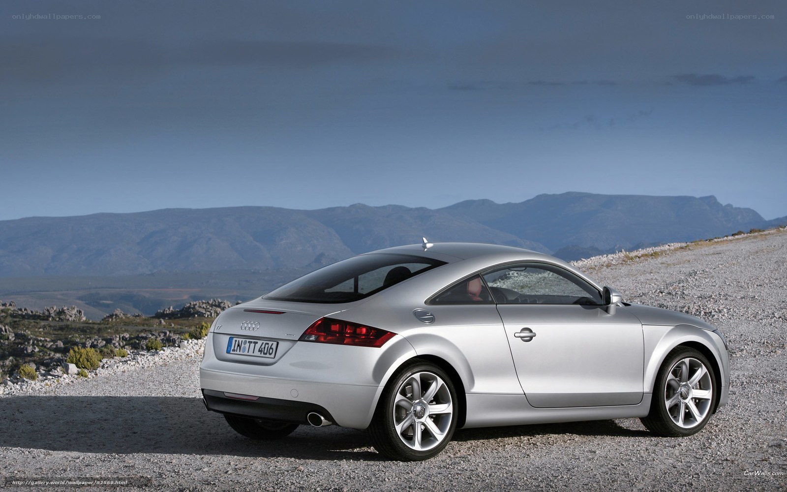 Silver Audi TT on a mountain road