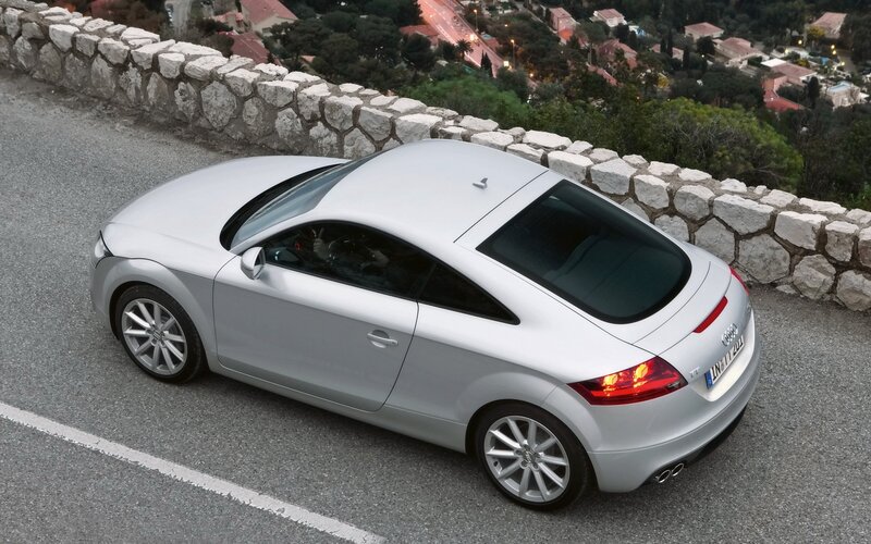 Silver Audi TT on a winding road