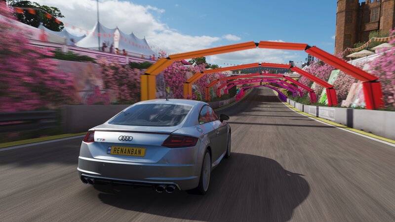 Silver Audi Tt on Track