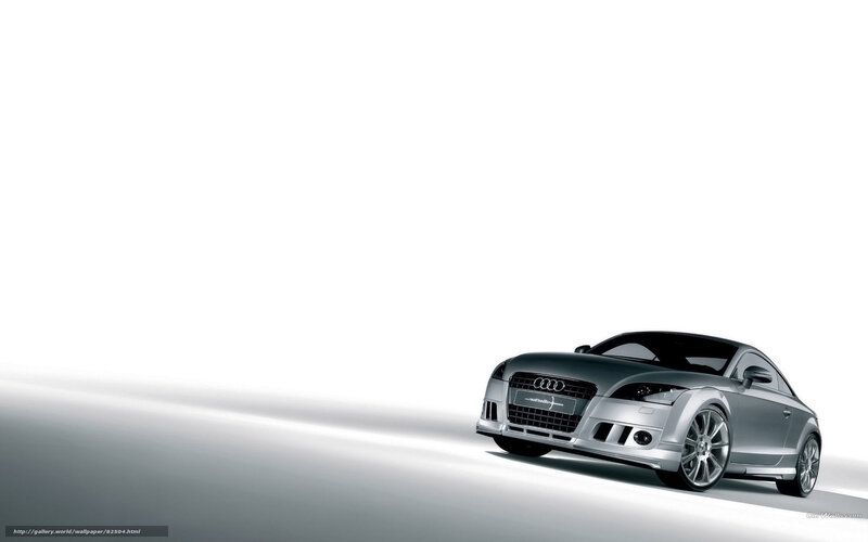 Silver Audi TT on white background