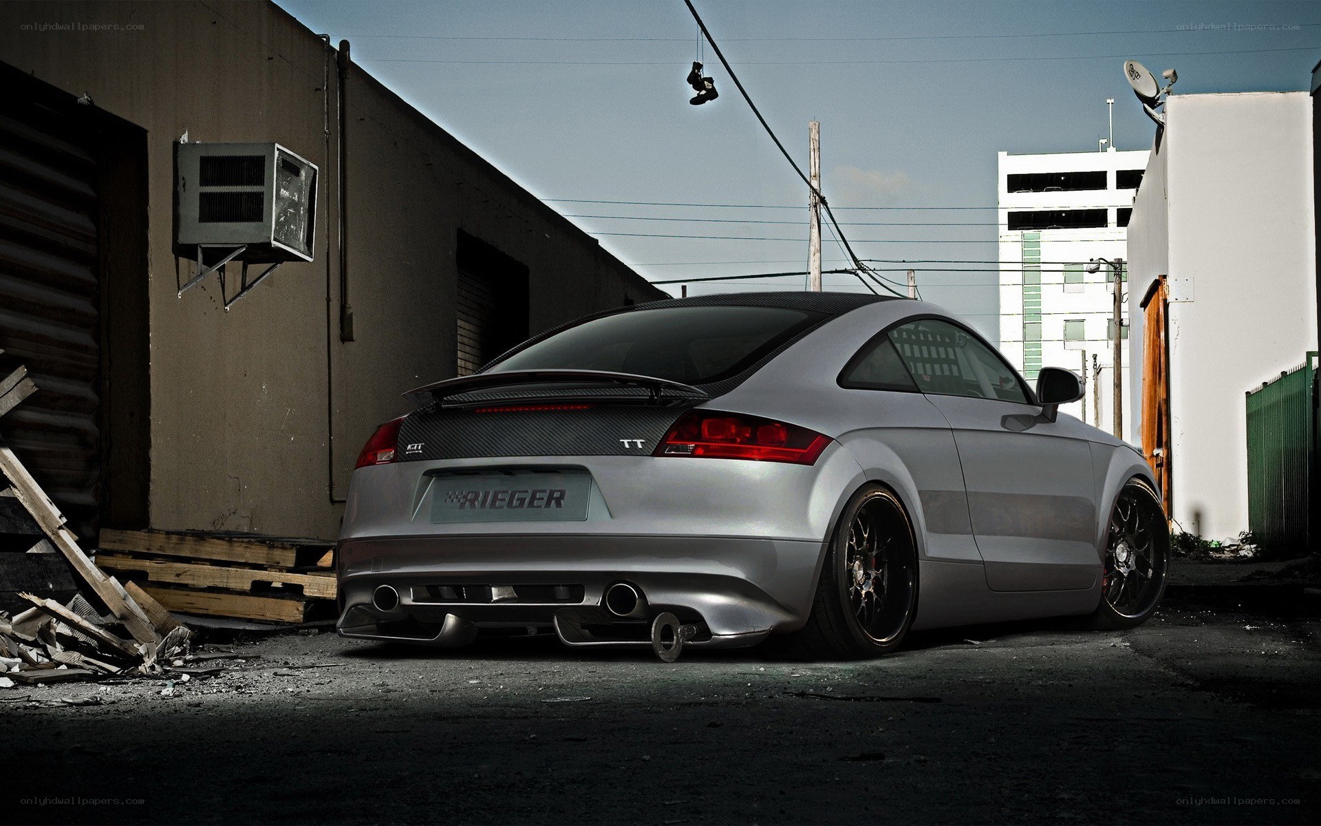 silver audi tt with rieger body kit