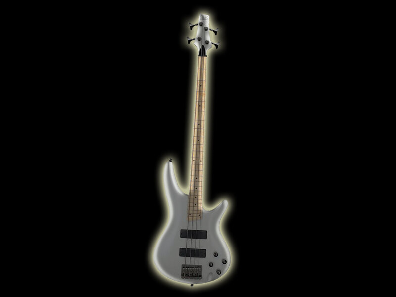 silver bass guitar