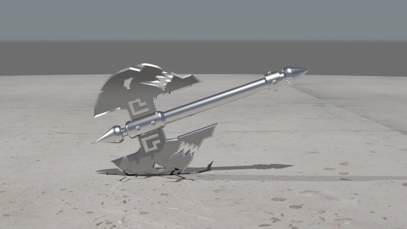 silver battle axe model