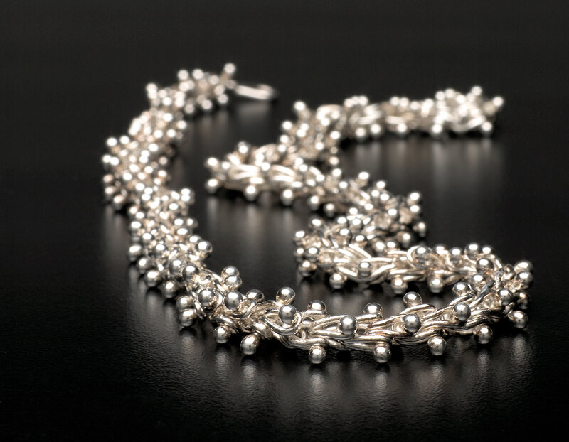 silver beaded chain necklace