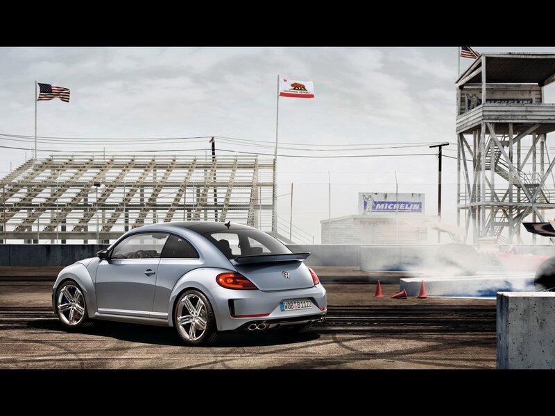 Silver Beetle at racetrack