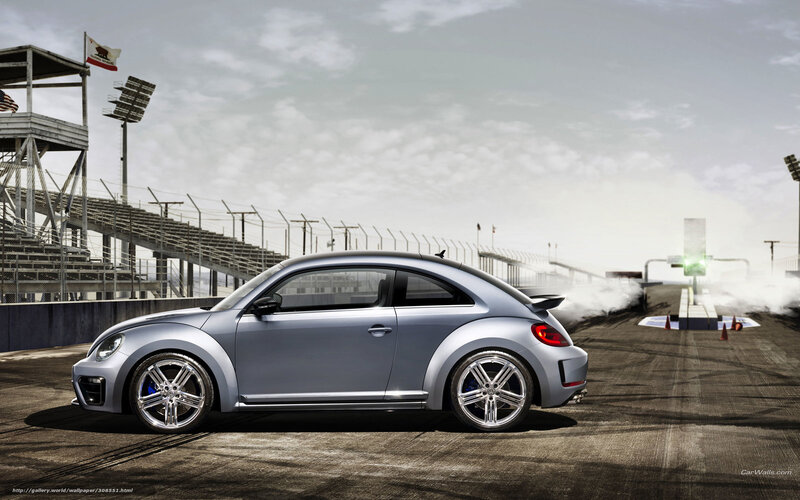 Silver Beetle on a racetrack