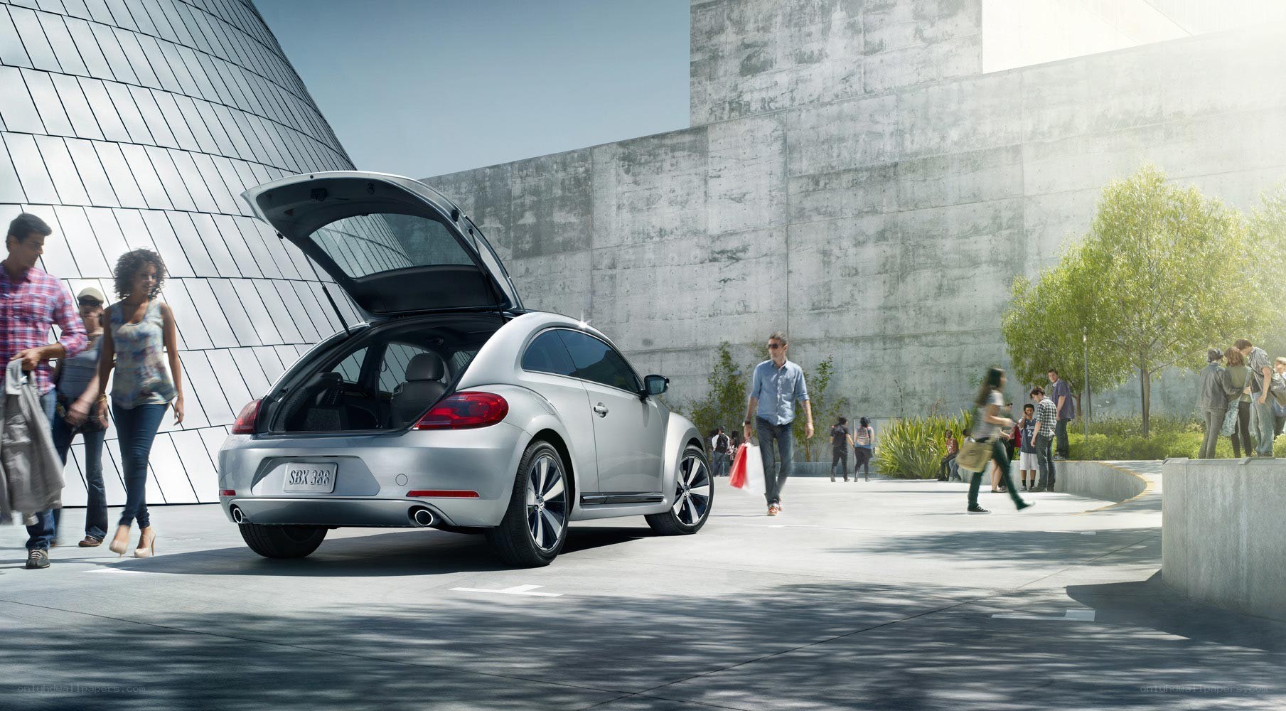 Silver Beetle with open trunk