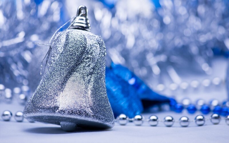 Silver Bell Ornament — Festive