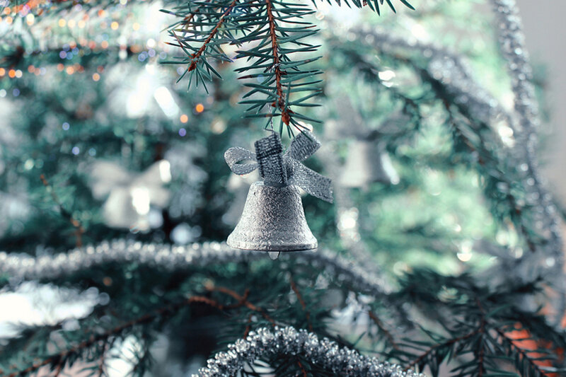 Silver Bell Ornament — Green