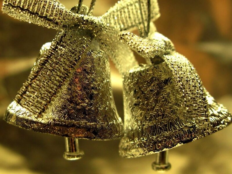 Silver Bell Ornaments — Gold