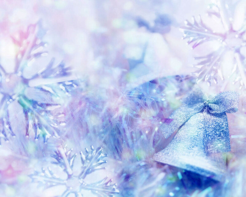 Silver Bell with Bow — Blue