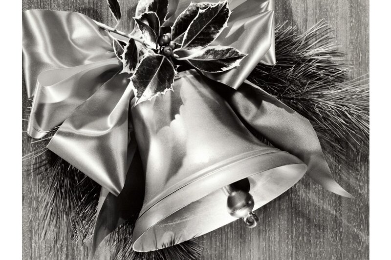 Silver Bell with Bow