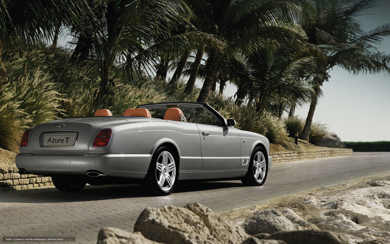 Silver Bentley Azure T on tropical road
