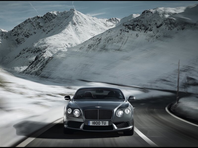Silver Bentley Car — Gray, Dramatic, Winter