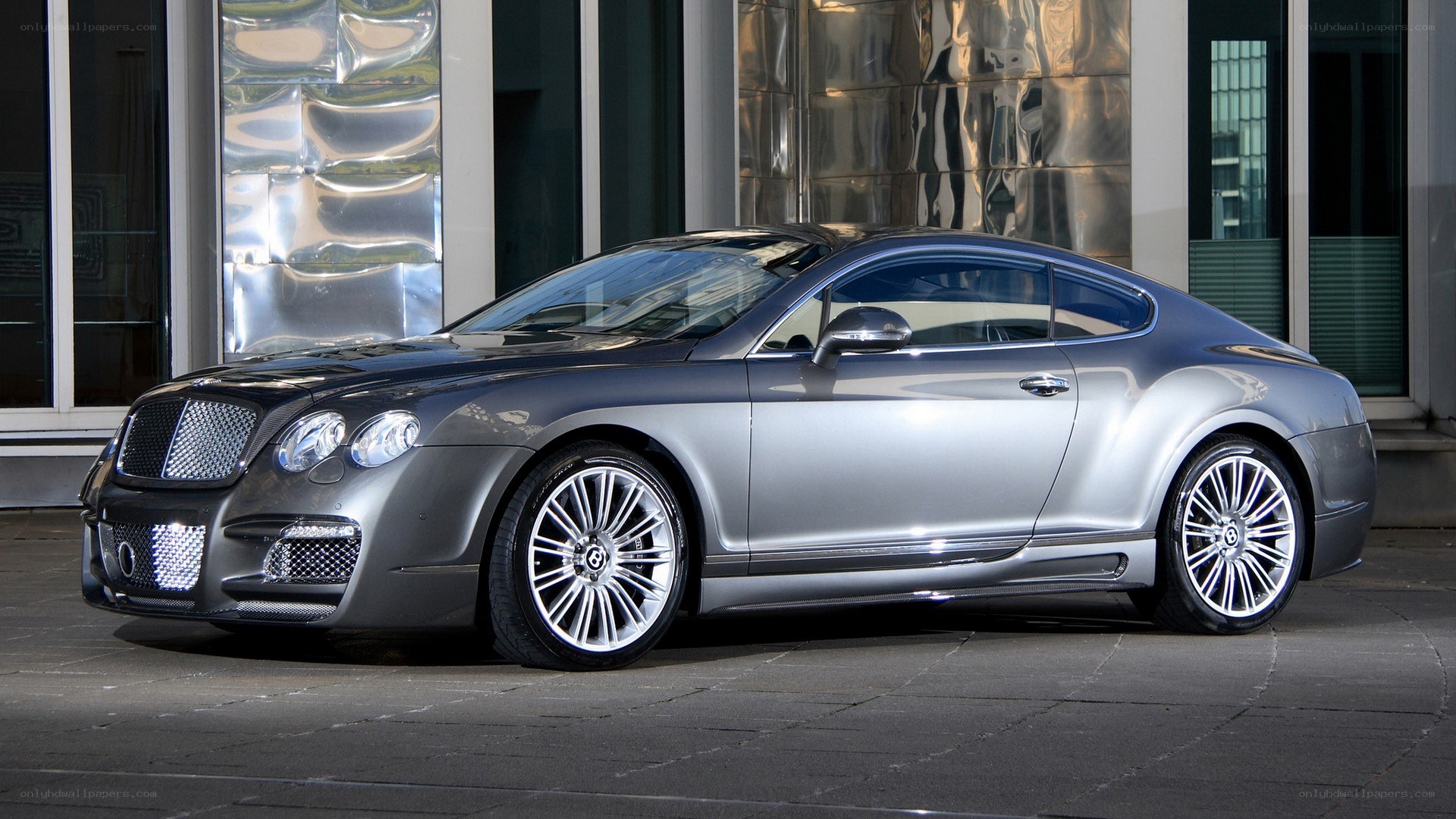 Silver Bentley Continental GT