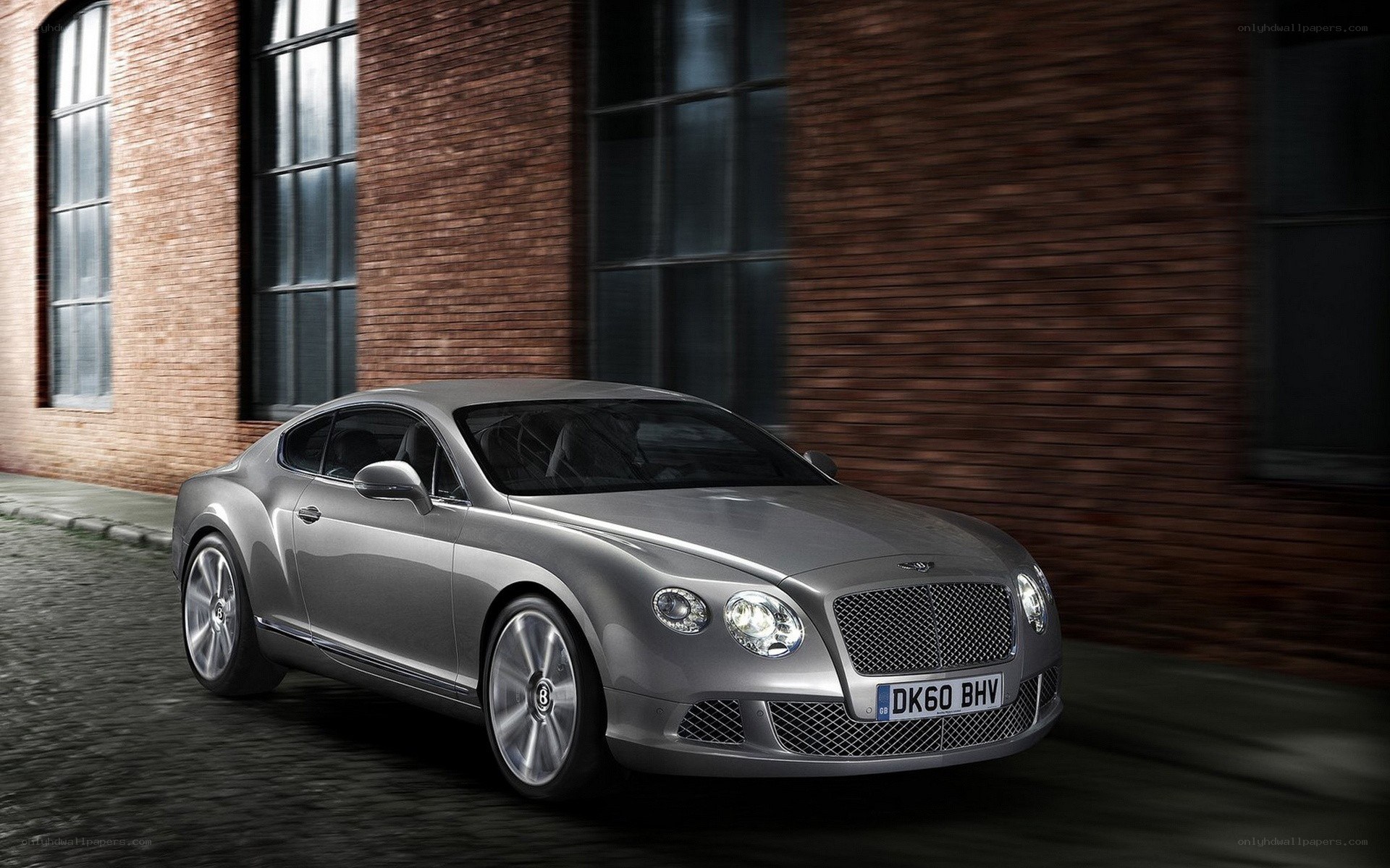 Silver Bentley Continental GT