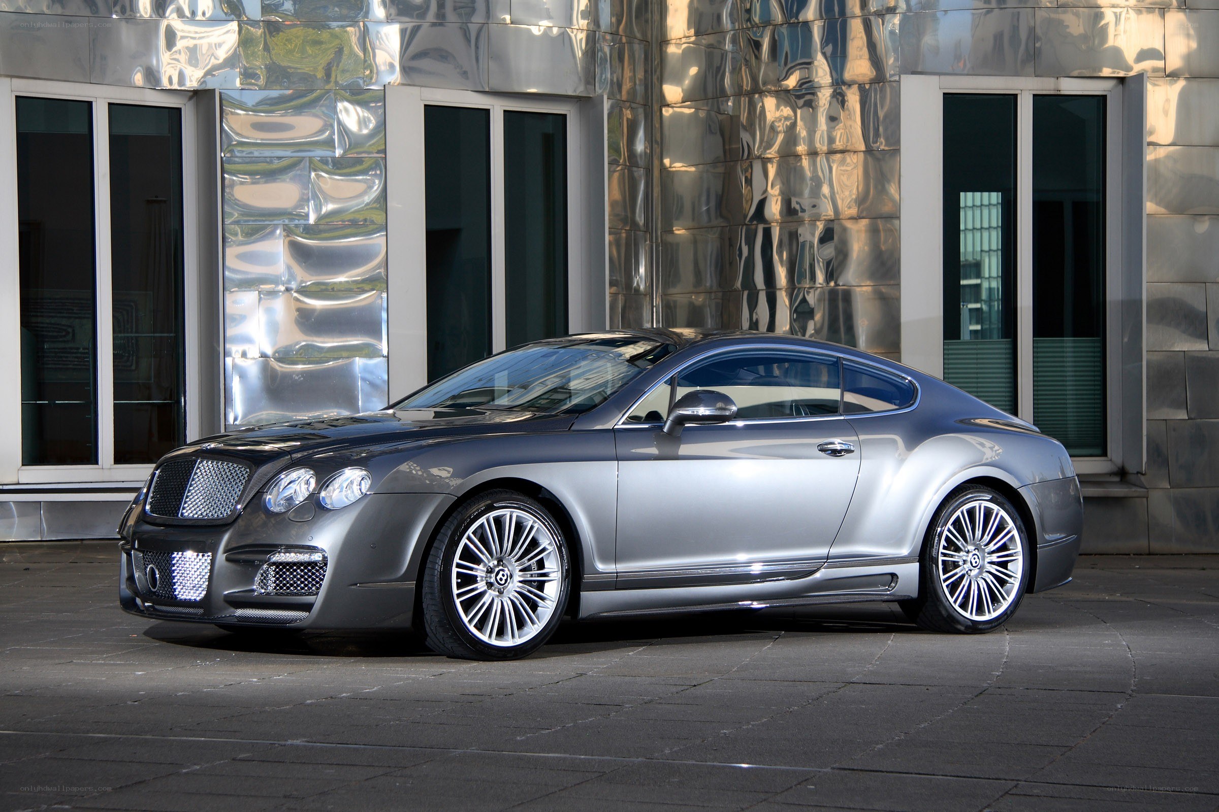 Silver Bentley Continental GT