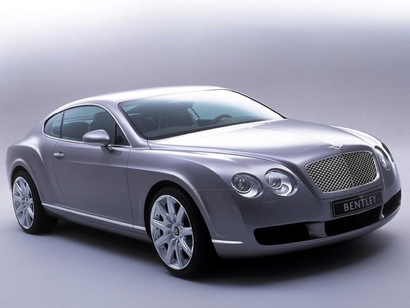 Silver Bentley Continental GT