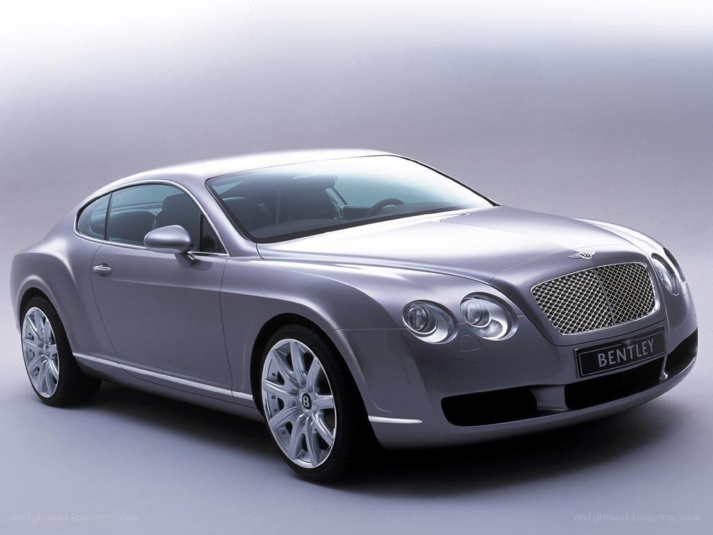 Silver Bentley Continental GT