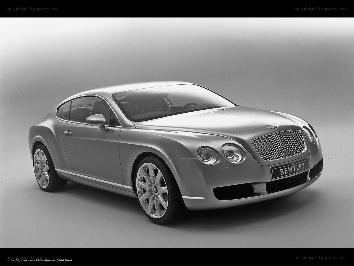 Silver Bentley Continental GT