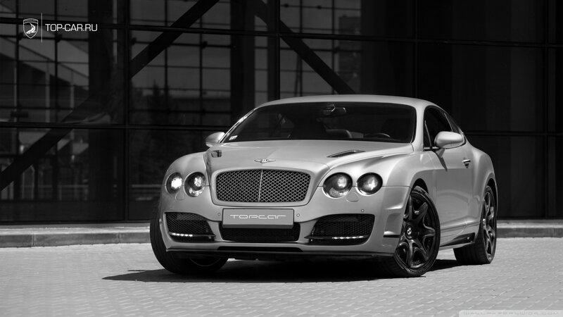 Silver Bentley Coupe — Gray, Dramatic, Photograph