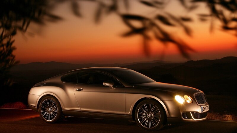 Silver Bentley Coupe — Orange