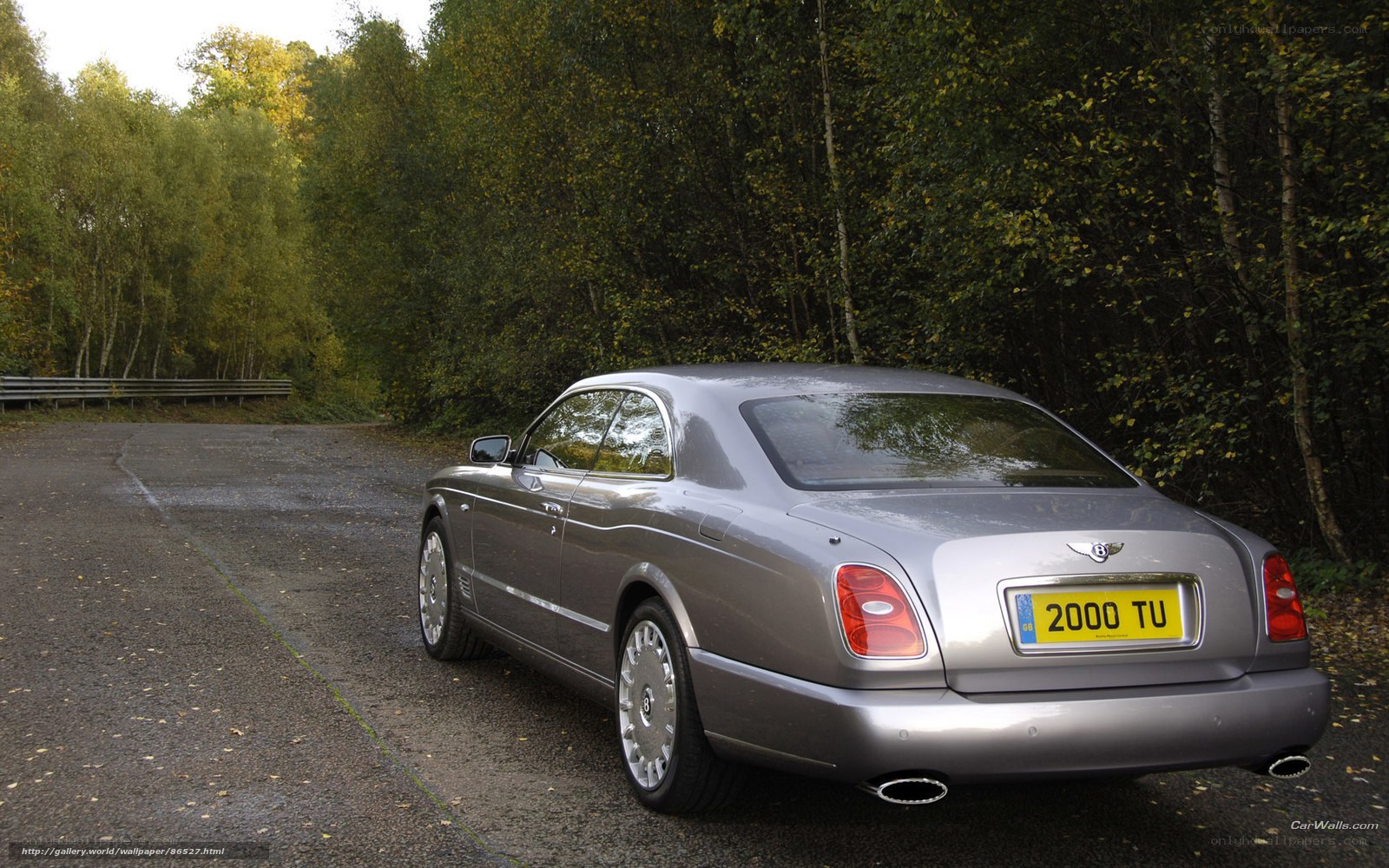silver bentley parked on road
