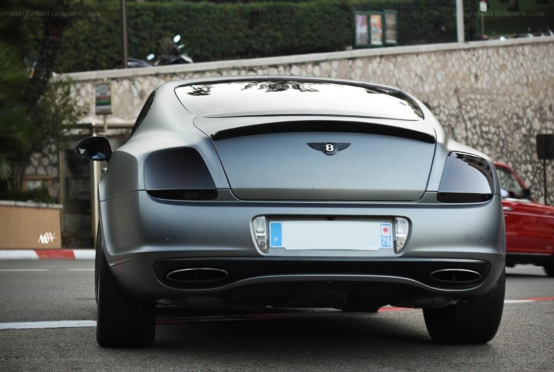 silver bentley rear view