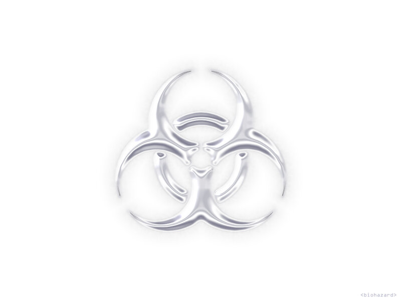 silver biohazard symbol