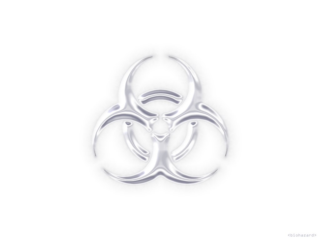 silver biohazard symbol