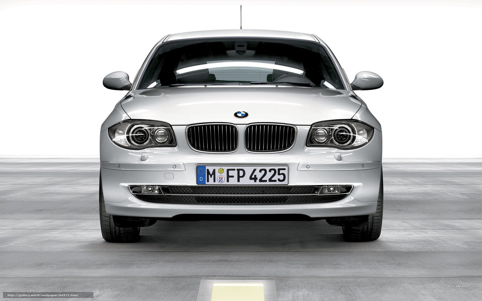 silver bmw 1-series front view