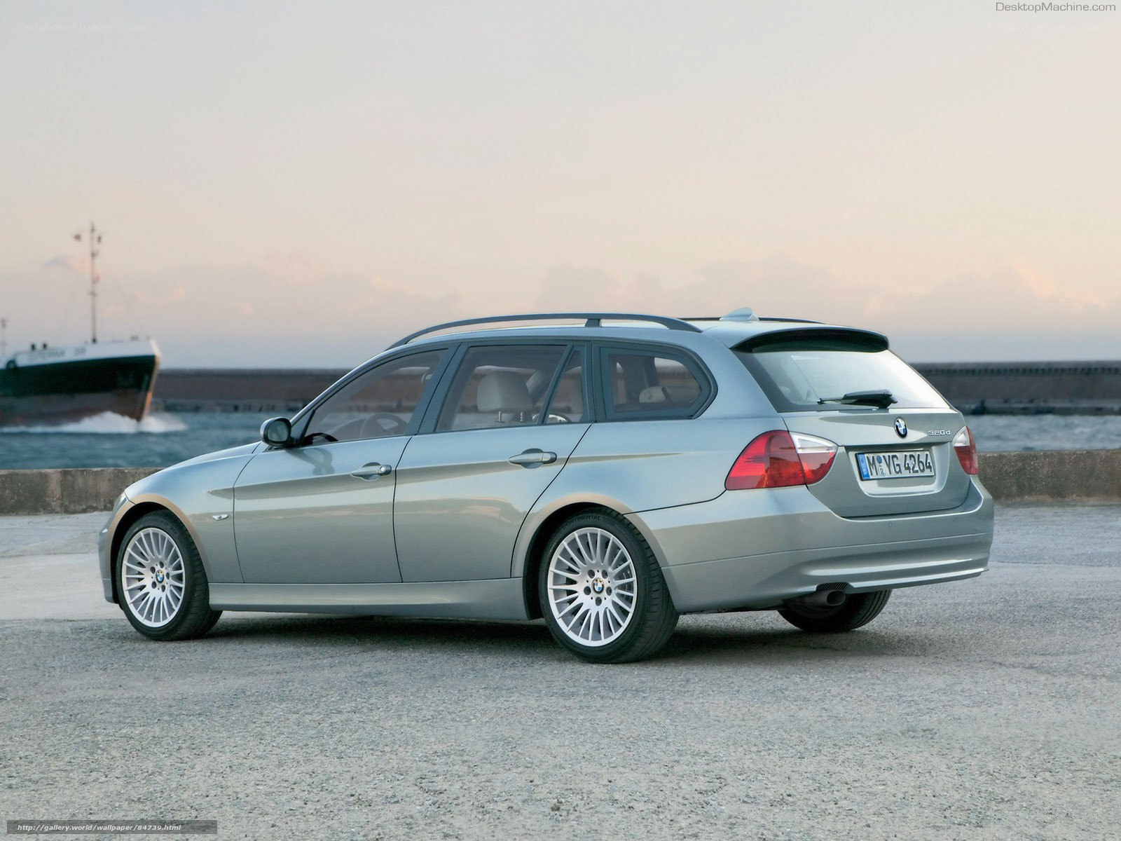 silver bmw 3-series station wagon