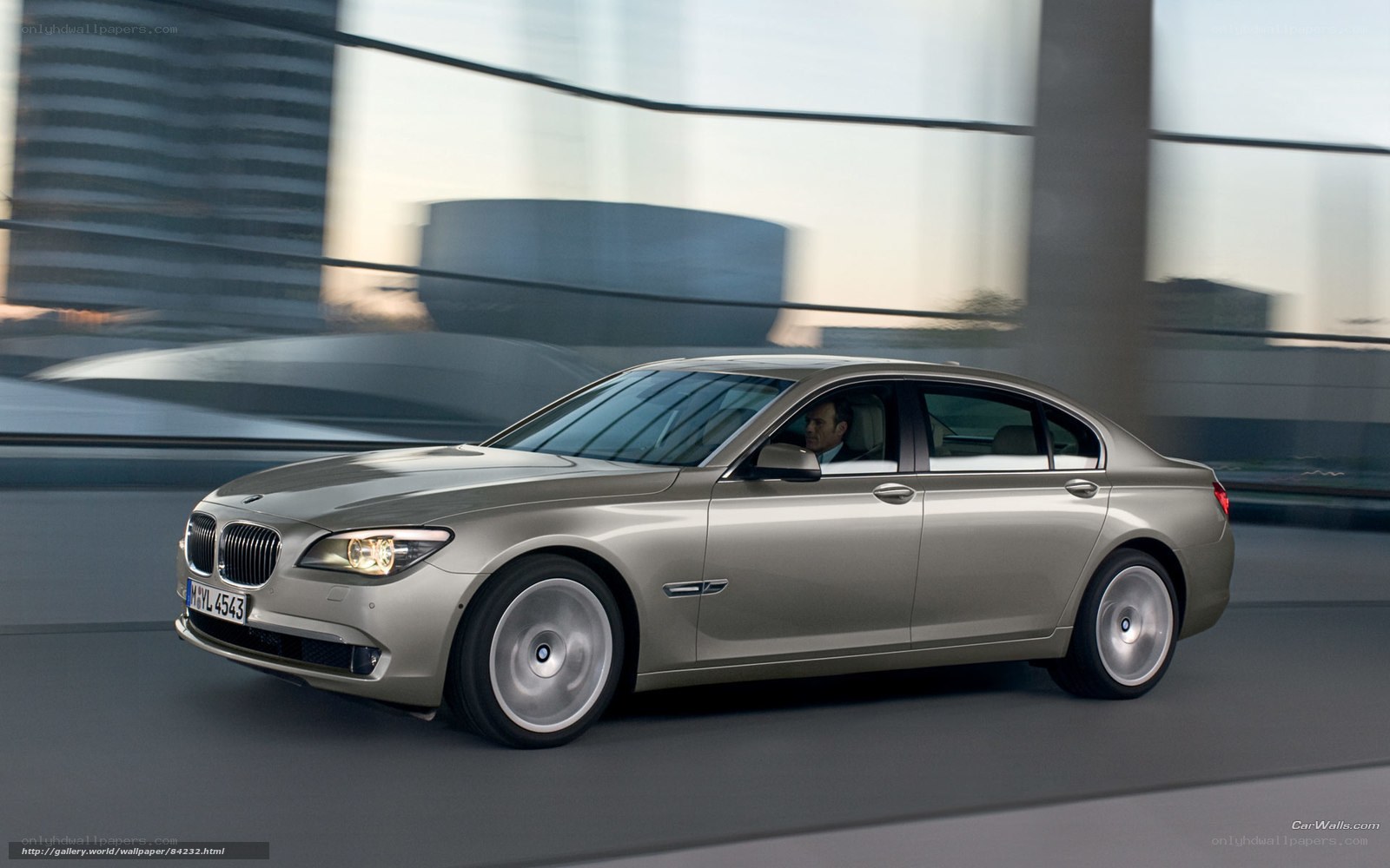 silver BMW 7 Series in motion