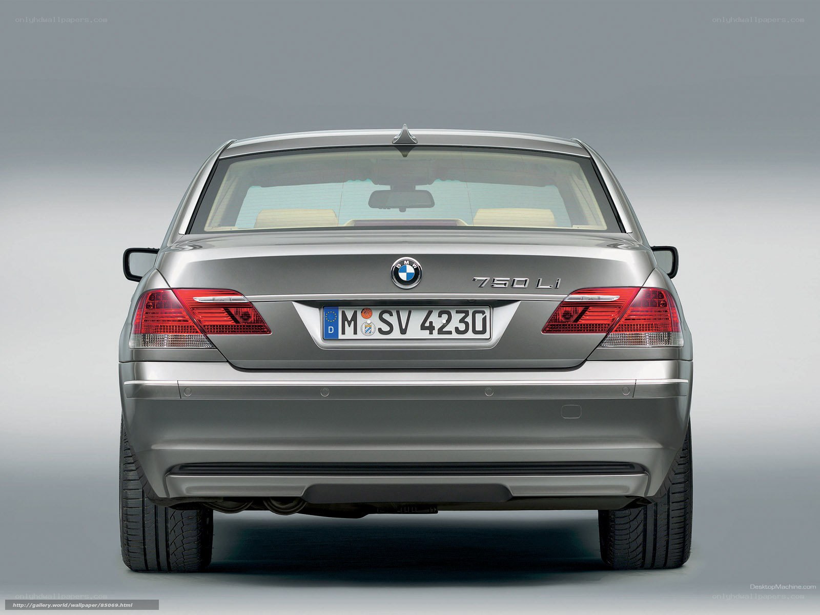 silver bmw 750li rear view